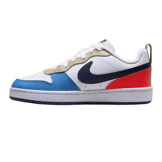 Nike - "Borough Low Recraft" Sneaker für Kinder, Leder, Flach (Weiß/Blau/Rot) - Image 3