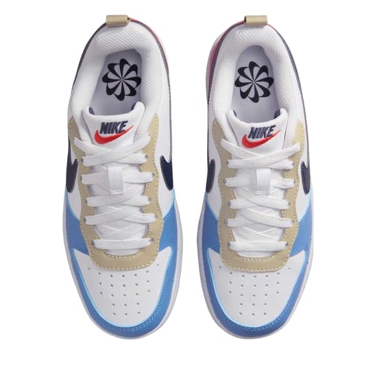 Nike - "Borough Low Recraft" Sneaker für Kinder, Leder, Flach (Weiß/Blau/Rot) - Image 4
