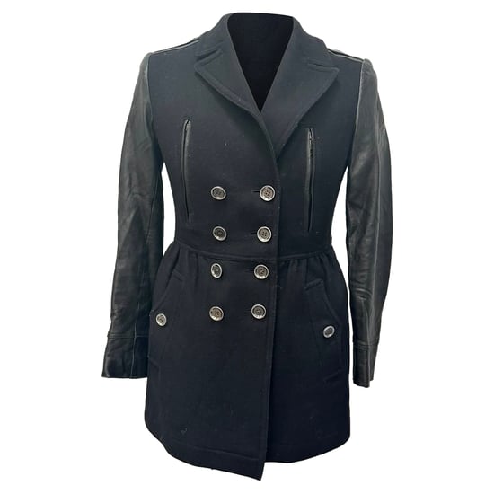 Burberry Brit Zweireiher-Mantel aus schwarzer Wolle - Image 1
