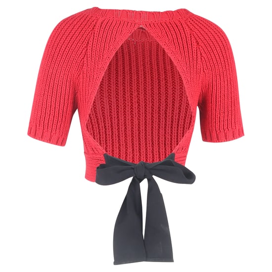 Rotes, gestricktes Crop-Top von Valentino mit offenem Rücken aus roter Baumwolle - Image 3