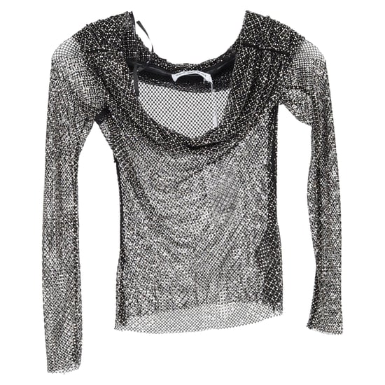 Self-Portrait Netz-Off-Shoulder-Top aus schwarzem Polyester - Image 1