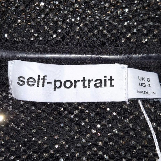 Self-Portrait Netz-Off-Shoulder-Top aus schwarzem Polyester - Image 3
