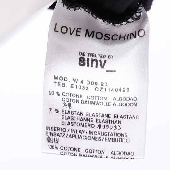 Moschino T-Shirt mit Grafikprint und Puffärmeln aus schwarzer Baumwolle - Image 5