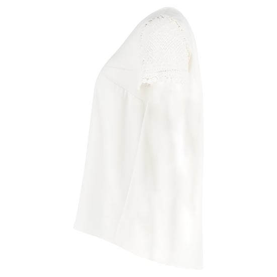 Michael Kors Kurzarm-T-Shirt mit Spitzenbesatz und Rundhalsausschnitt aus Baumwolle - Weiß - Image 2