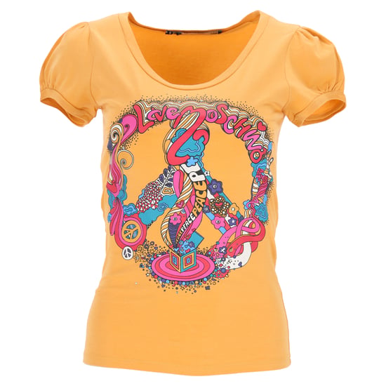 Moschino T-Shirt mit Grafikprint und Puffärmeln aus gelber Baumwolle - Image 1