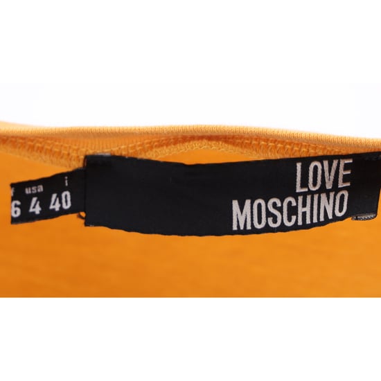 Moschino T-Shirt mit Grafikprint und Puffärmeln aus gelber Baumwolle - Image 4