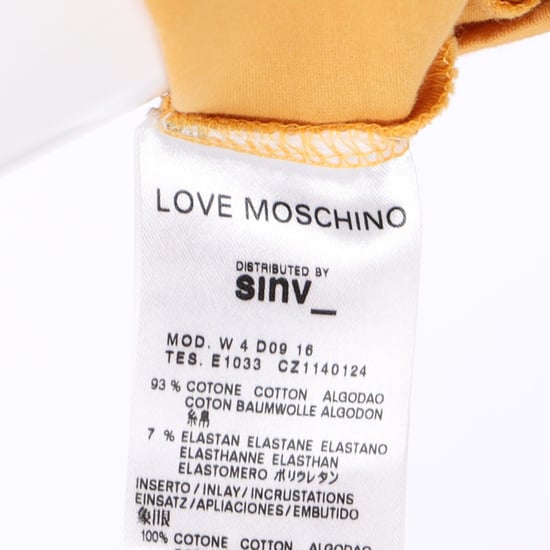 Moschino T-Shirt mit Grafikprint und Puffärmeln aus gelber Baumwolle - Image 5