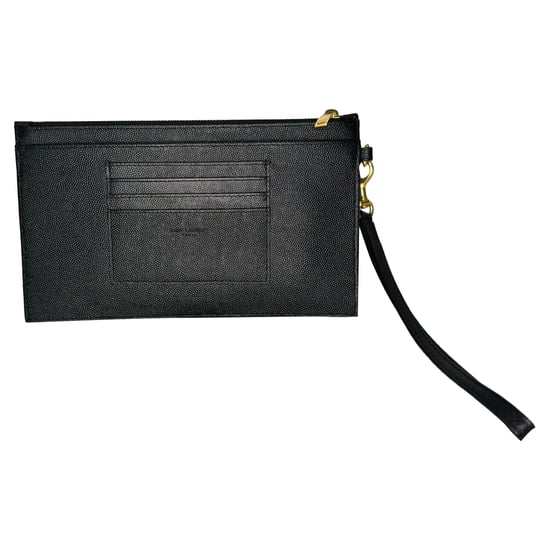 Saint Laurent Cassandre Matelassé Reißverschlusstasche aus schwarzem Kalbsleder - Image 3