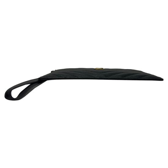 Saint Laurent Cassandre Matelassé Reißverschlusstasche aus schwarzem Kalbsleder - Image 5