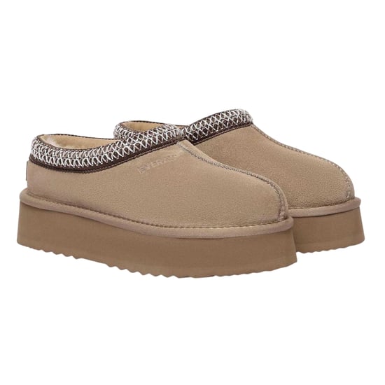 EverAu - "Wonga" Hausschuhe für Damen, Kuh Wildleder, Plattform-Absatz (Sand) - Image 4