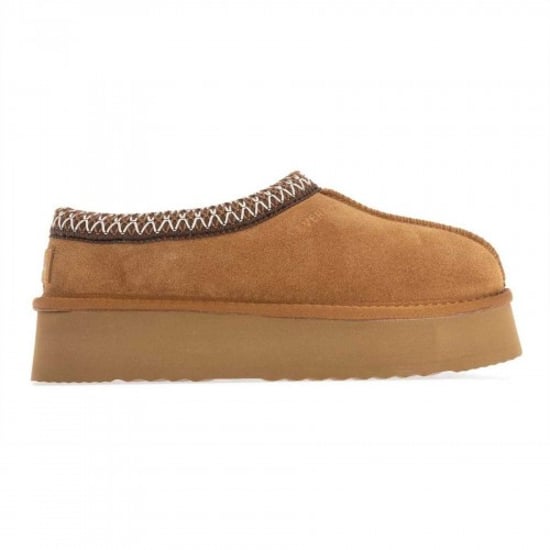 EverAu - "Wonga" Hausschuhe für Damen, Kuh Wildleder, Plattform-Absatz (Kastanie) - Image 1