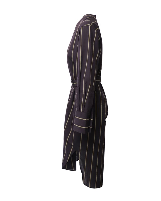 Joseph Janis gestreiftes Morgenmantelkleid aus brauner Baumwolle - Image 2