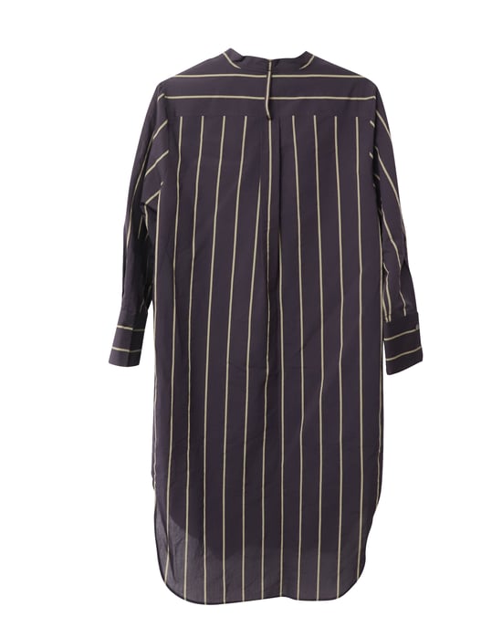 Joseph Janis gestreiftes Morgenmantelkleid aus brauner Baumwolle - Image 4