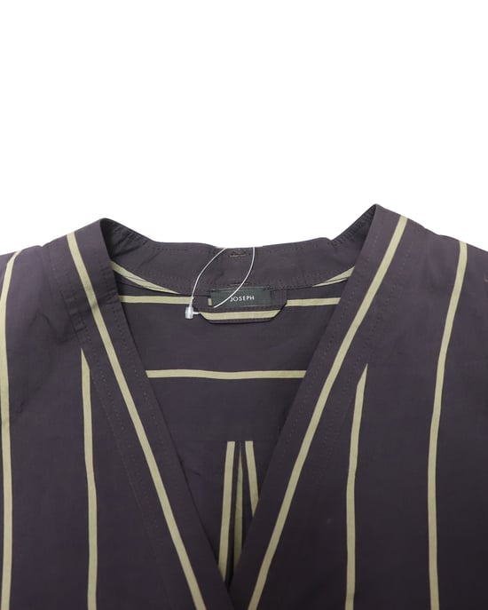 Joseph Janis gestreiftes Morgenmantelkleid aus brauner Baumwolle - Image 6
