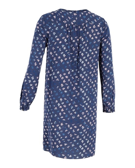 Diane von Furstenberg bedrucktes, plissiertes Langarmkleid aus marineblauer Seide - Image 3