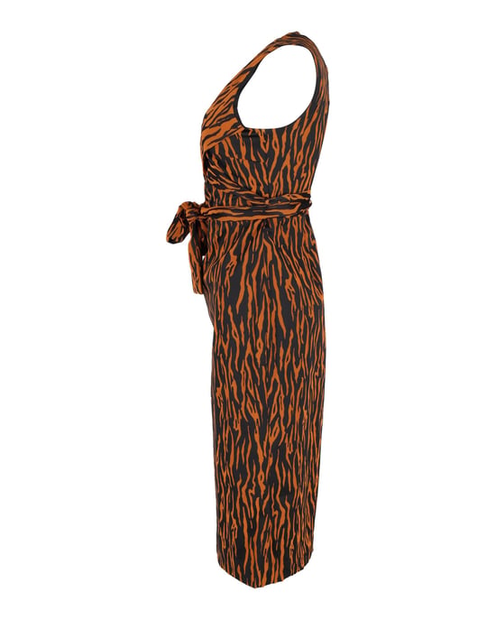 Ärmelloses Wickelkleid von Diane von Furstenberg aus orangefarbenem Polyester - Image 2