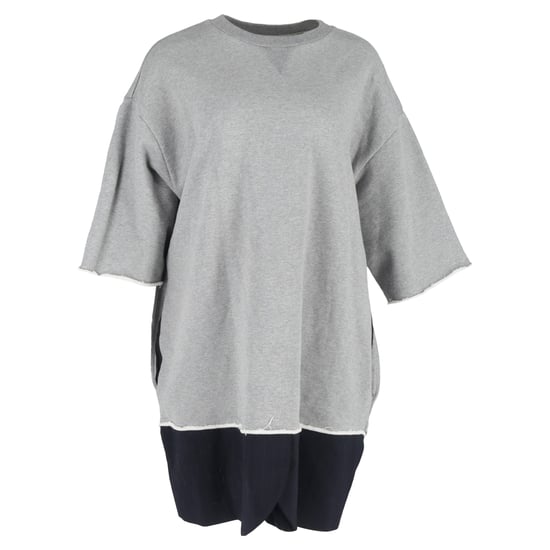 MM6 Maison Martin Margiela Farbblock-Strickkleid aus grauer und schwarzer Baumwolle - Image 1