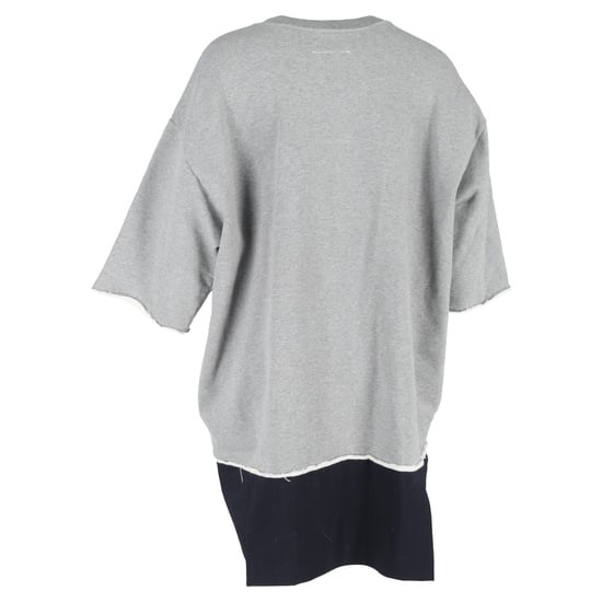 MM6 Maison Martin Margiela Farbblock-Strickkleid aus grauer und schwarzer Baumwolle - Image 3