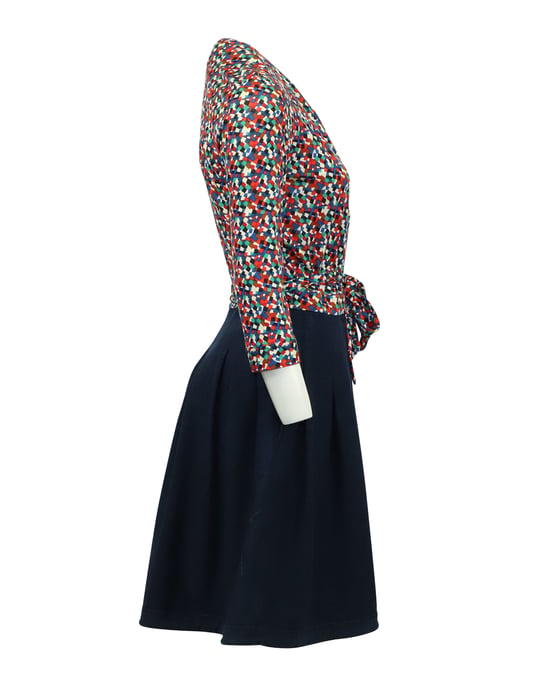 Diane Von Furstenberg Pre-owned Wickelkleid mit Denim-Rockpartie, aus Viskose - Mehrfarbig - Image 3