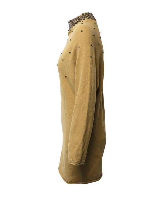 Valentino Garavani Strickkleid mit Kristallverzierungen aus brauner Kamelwolle - Image 2