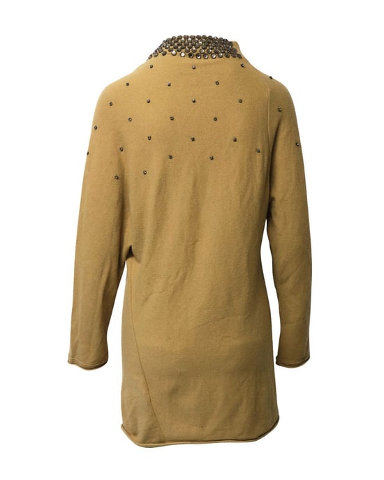 Valentino Garavani Strickkleid mit Kristallverzierungen aus brauner Kamelwolle - Image 3