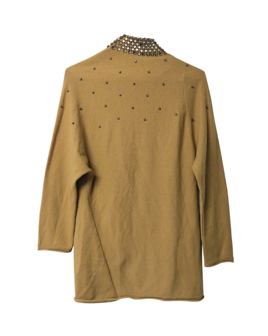 Valentino Garavani Strickkleid mit Kristallverzierungen aus brauner Kamelwolle - Image 5