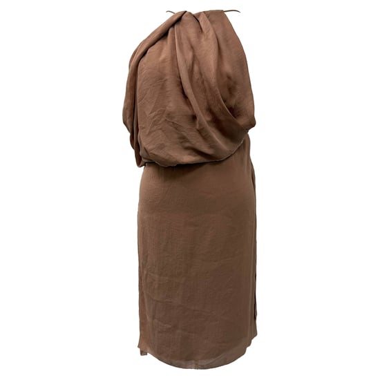 Acne Studios Minikleid mit drapiertem Neckholder aus braunem Triacetat - Image 1
