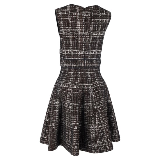 Prada Karo Knielanges Ausgestellt Kleid aus brauner Wolle - Image 3