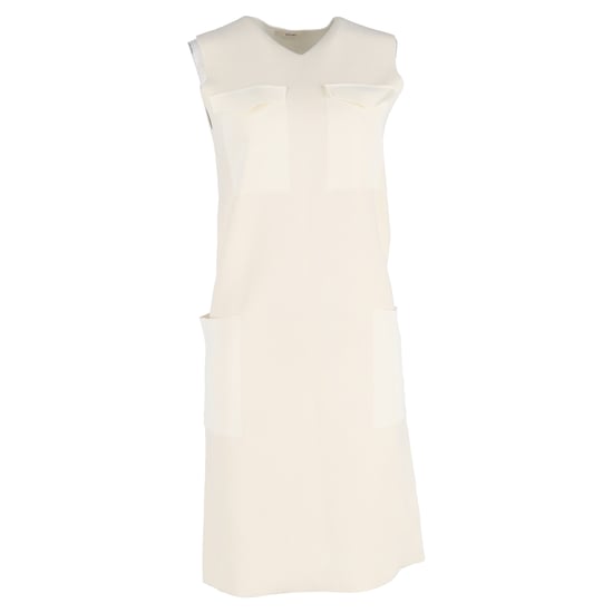 Ärmelloses Midikleid von Celine mit vier Taschen aus cremefarbener Viskose - Image 1