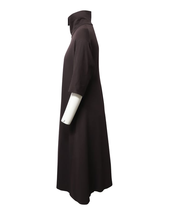 Jil Sander Rollkragenkleid in A-Linie aus braunem Modal - Image 2
