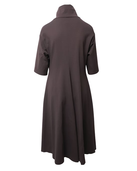 Jil Sander Rollkragenkleid in A-Linie aus braunem Modal - Image 3