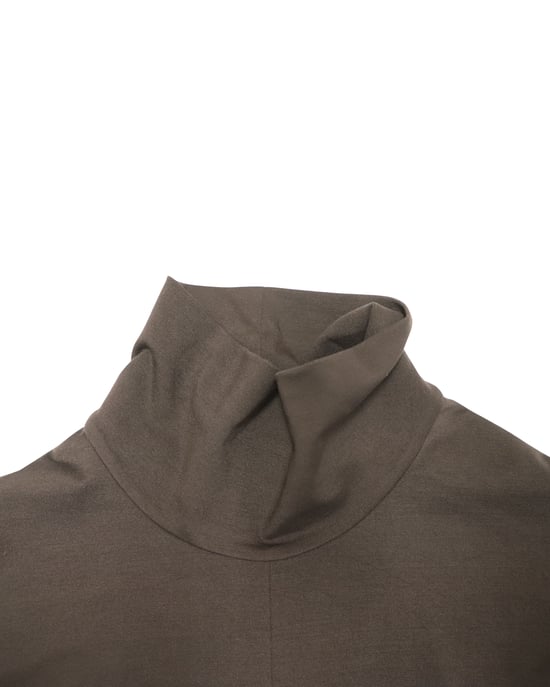 Jil Sander Rollkragenkleid in A-Linie aus braunem Modal - Image 6