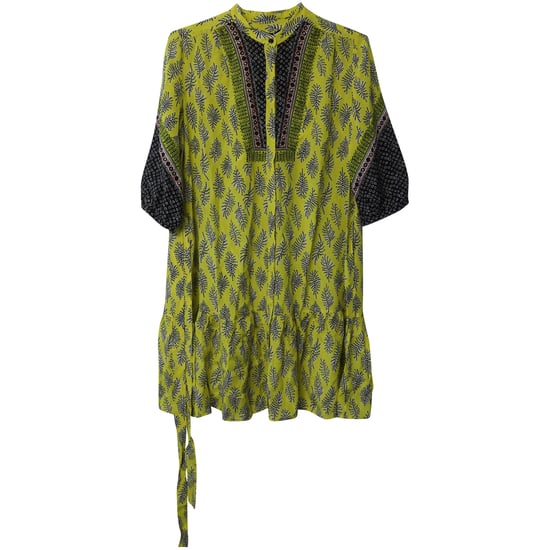 Saloni Tyra Minikleid mit Print aus gelbem Seiden-Crêpe de Chine - Image 5