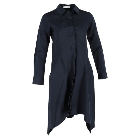 Jil Sander Hemdblusenkleid aus Baumwolle in Marineblau - Image 1