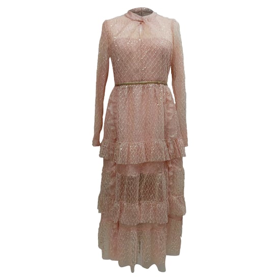 Self-Portrait Spitzen-Midikleid aus rosa Polyester - Image 1