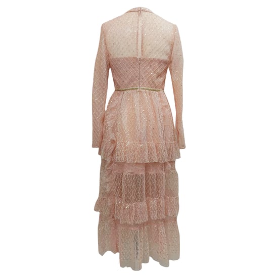 Self-Portrait Spitzen-Midikleid aus rosa Polyester - Image 2