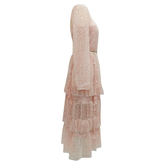 Self-Portrait Spitzen-Midikleid aus rosa Polyester - Image 3