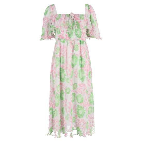 Ganni Midikleid mit Blumenmuster und Raffungen aus mehrfarbigem Polyester - Image 1
