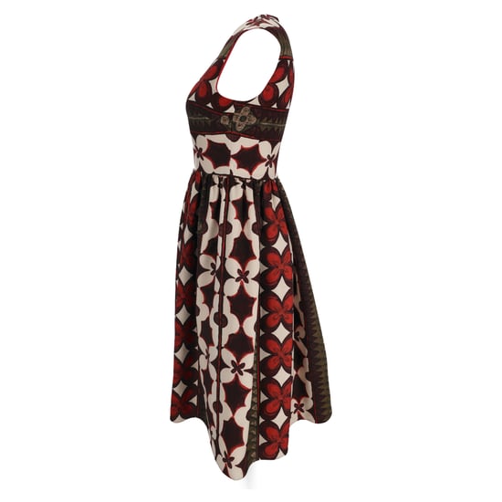 Valentino Midikleid aus mehrfarbiger Wolle mit Blumen- und Aztekenmuster. - Image 2