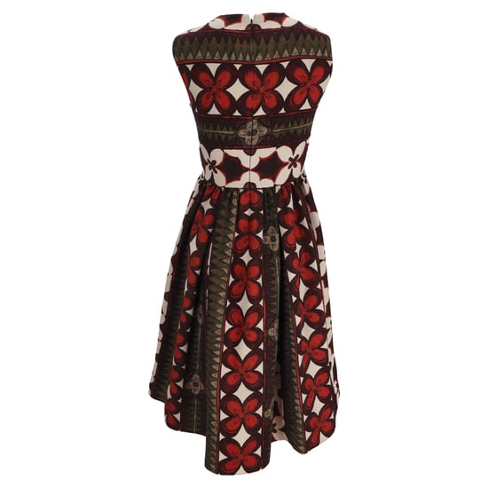 Valentino Midikleid aus mehrfarbiger Wolle mit Blumen- und Aztekenmuster. - Image 3