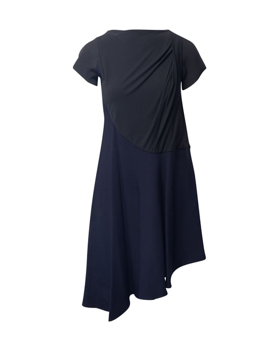 Balenciaga Vintage Strickkleid aus marineblauem Viskose - Image 1