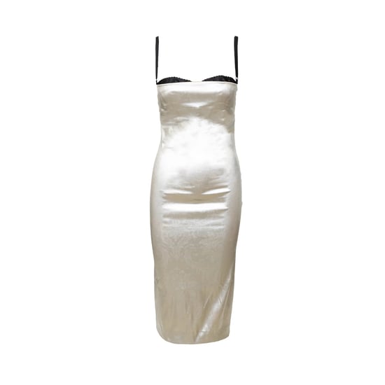 Dolce & Gabbana Metallic-silbernes Kleid – 90er Jahre - Image 1