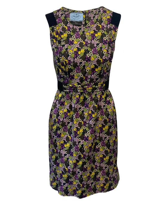 Prada Holliday & Brown Blumenkleid aus mehrfarbigem Polyester - Image 3