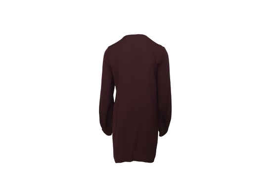 Diane von Furstenberg Kleid mit Blousonärmeln aus burgunderroter Seide - Image 3