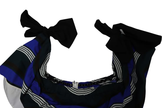 Fendi gestreiftes, schulterfreies Rüschenkleid aus mehrfarbiger Baumwolle - Image 6