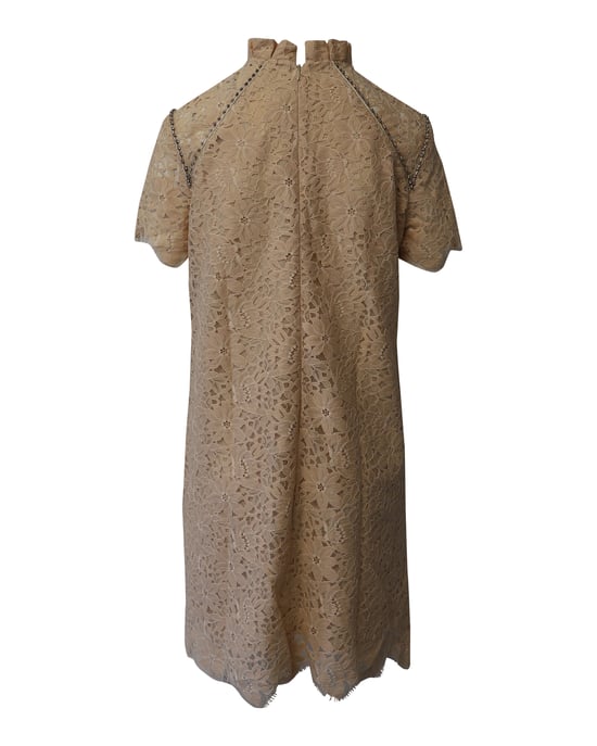 Sandro Antilope Spitzenkleid aus pfirsichfarbenem Polyamid - Image 2