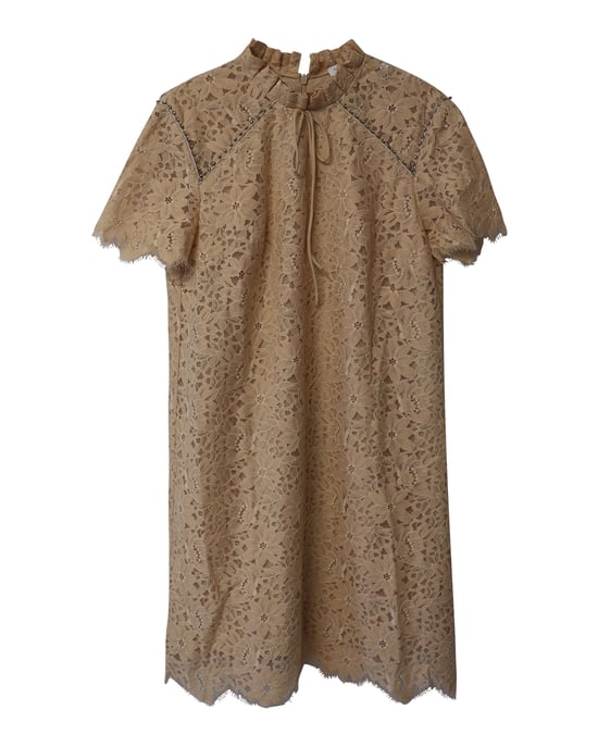 Sandro Antilope Spitzenkleid aus pfirsichfarbenem Polyamid - Image 4