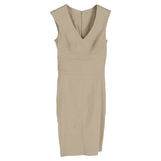 Joseph Pre-owned Midikleid mit V-Ausschnitt aus Leinen - Beige - Image 1