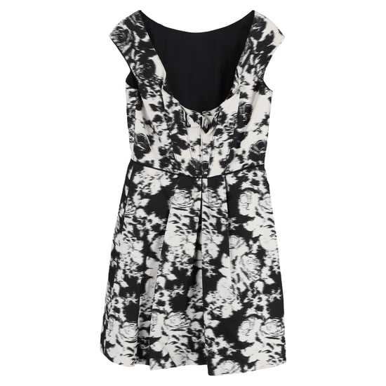Oscar De La Renta Minikleid mit Blumenmuster aus schwarzer und weißer Baumwolle - Image 2