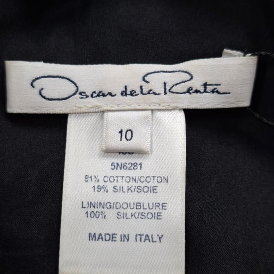 Oscar De La Renta Minikleid mit Blumenmuster aus schwarzer und weißer Baumwolle - Image 3